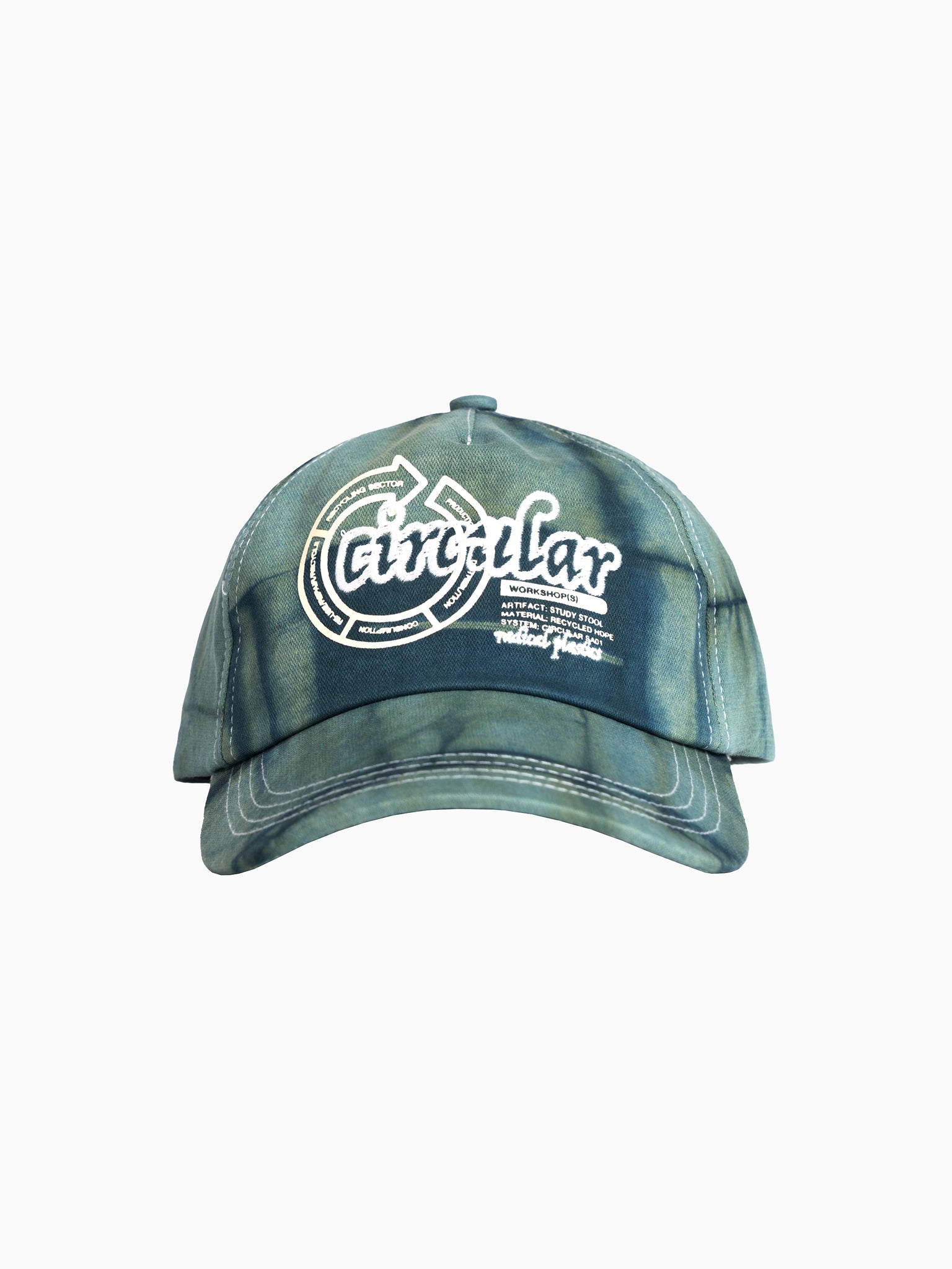 Artisan Circular Design Cap Tie Dye Green