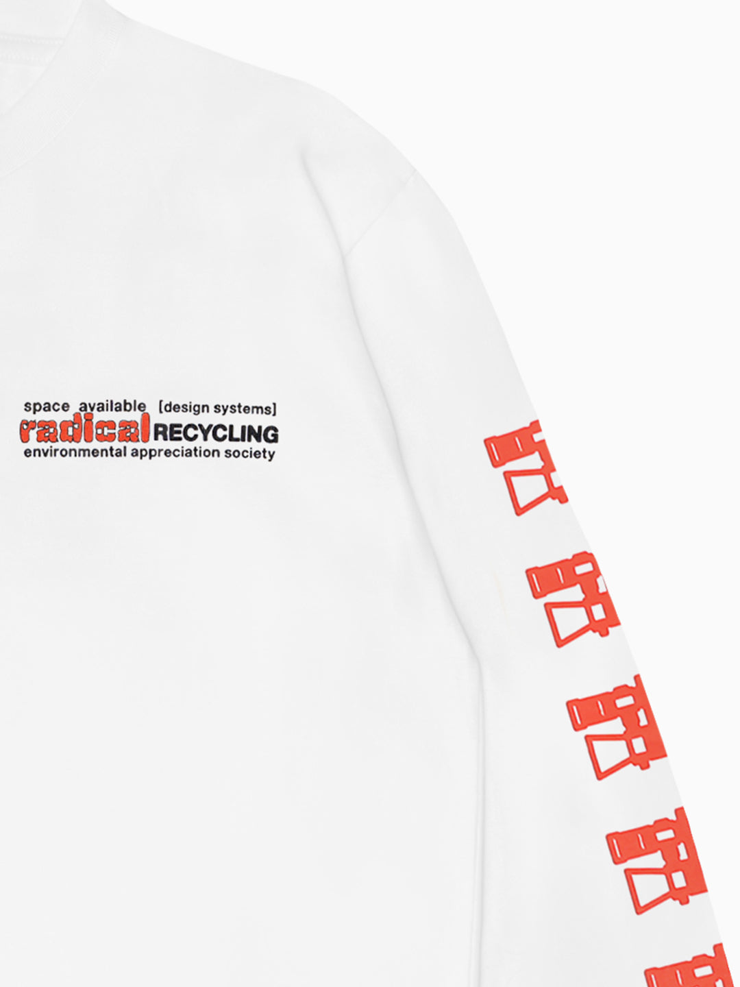 Radical Recycling Long Sleeve T-Shirt White