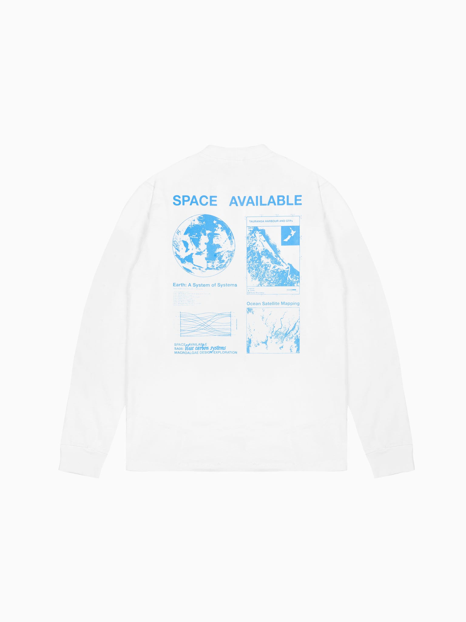 Ocean Mapping Long Sleeve Tee White