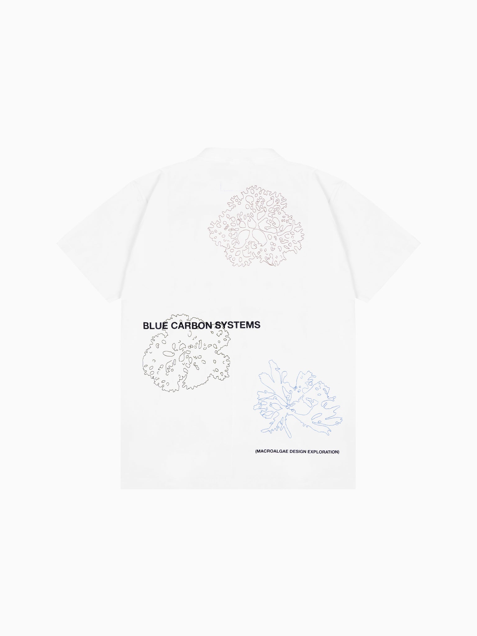 Blue Carbon System Embroidery Tee White