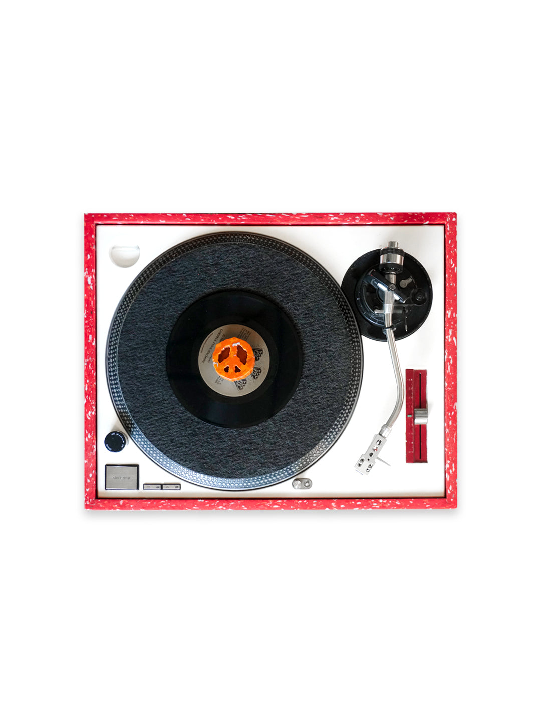 Recycled 7 Inch Vinyl Adapter Orange