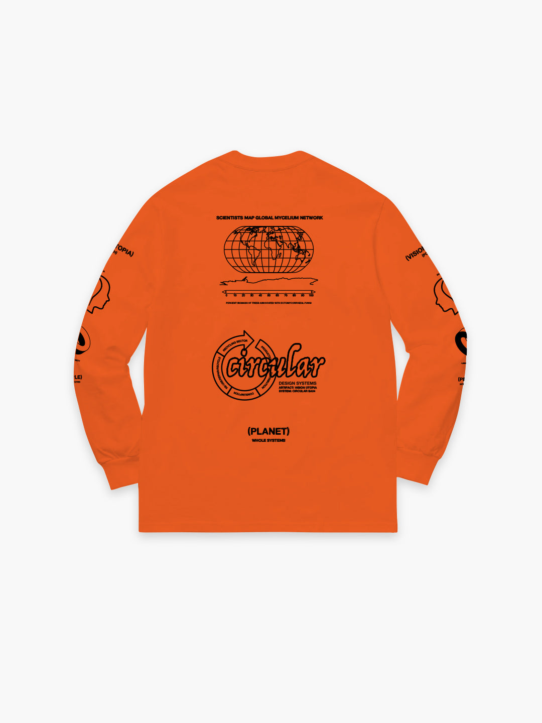 Upcycled Utopia Long-sleeve T-shirt Orange