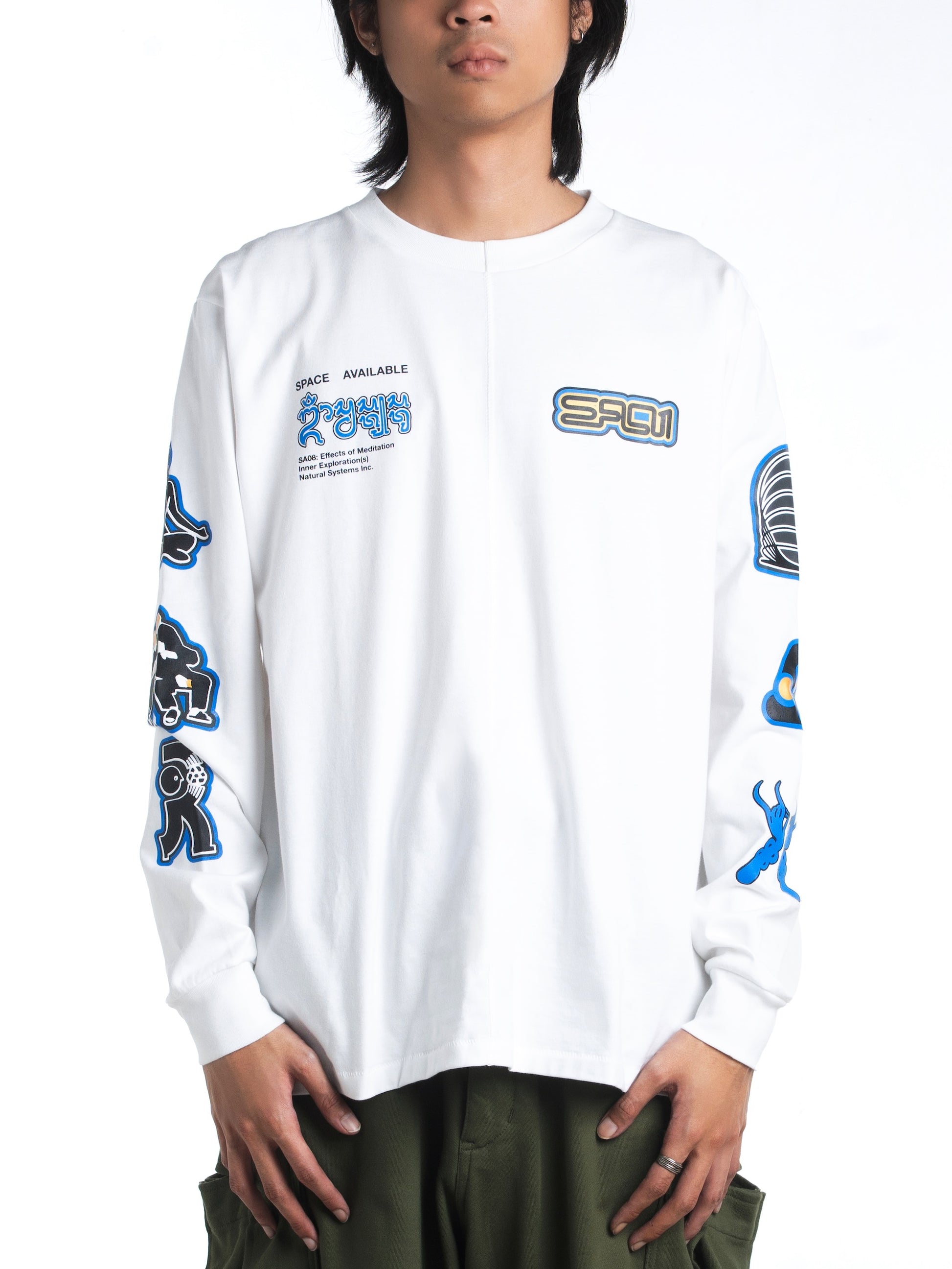 Natural System Long Sleeve Tee White