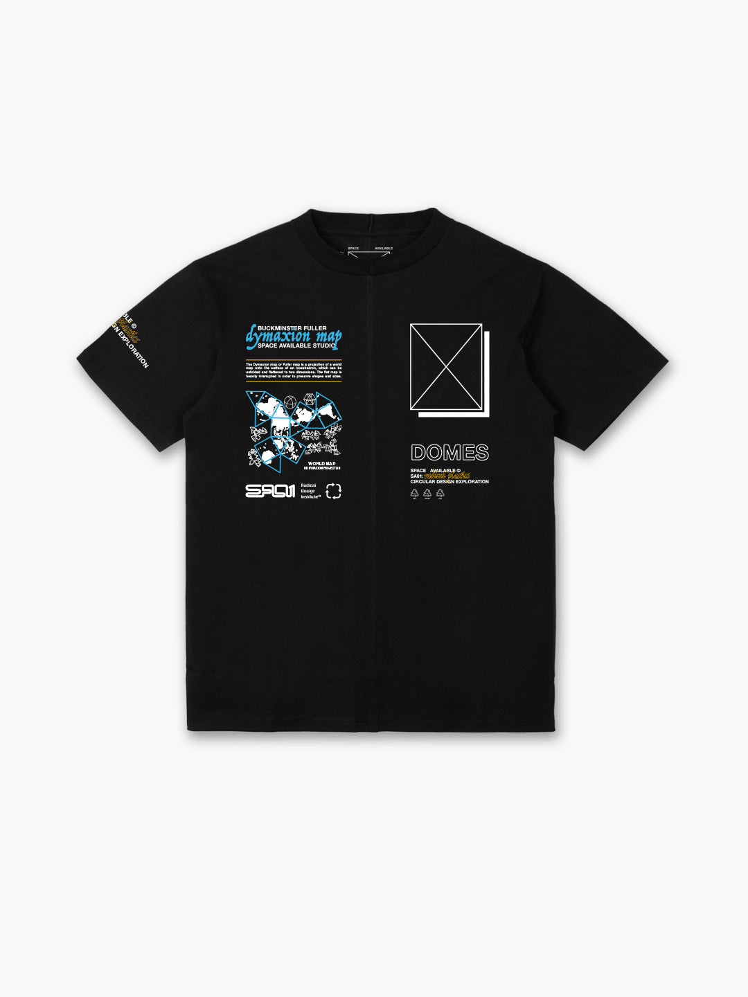 Dymaxion Map T-Shirt Black