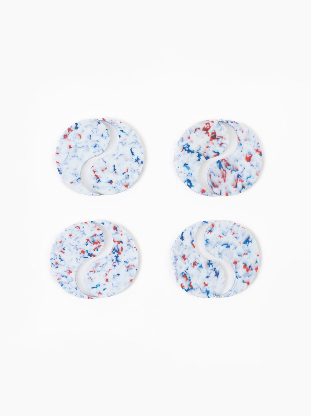 Dualism Recycled Plastic Coasters Set of 4 White
