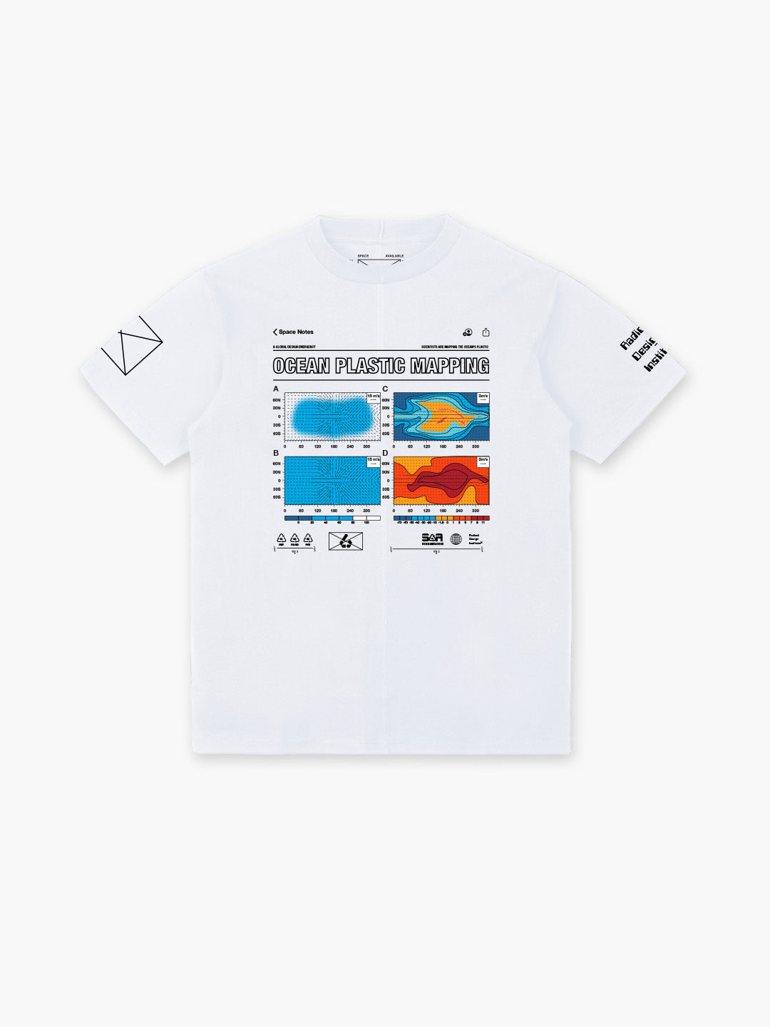 Waste Plastic Mapping T-Shirt White