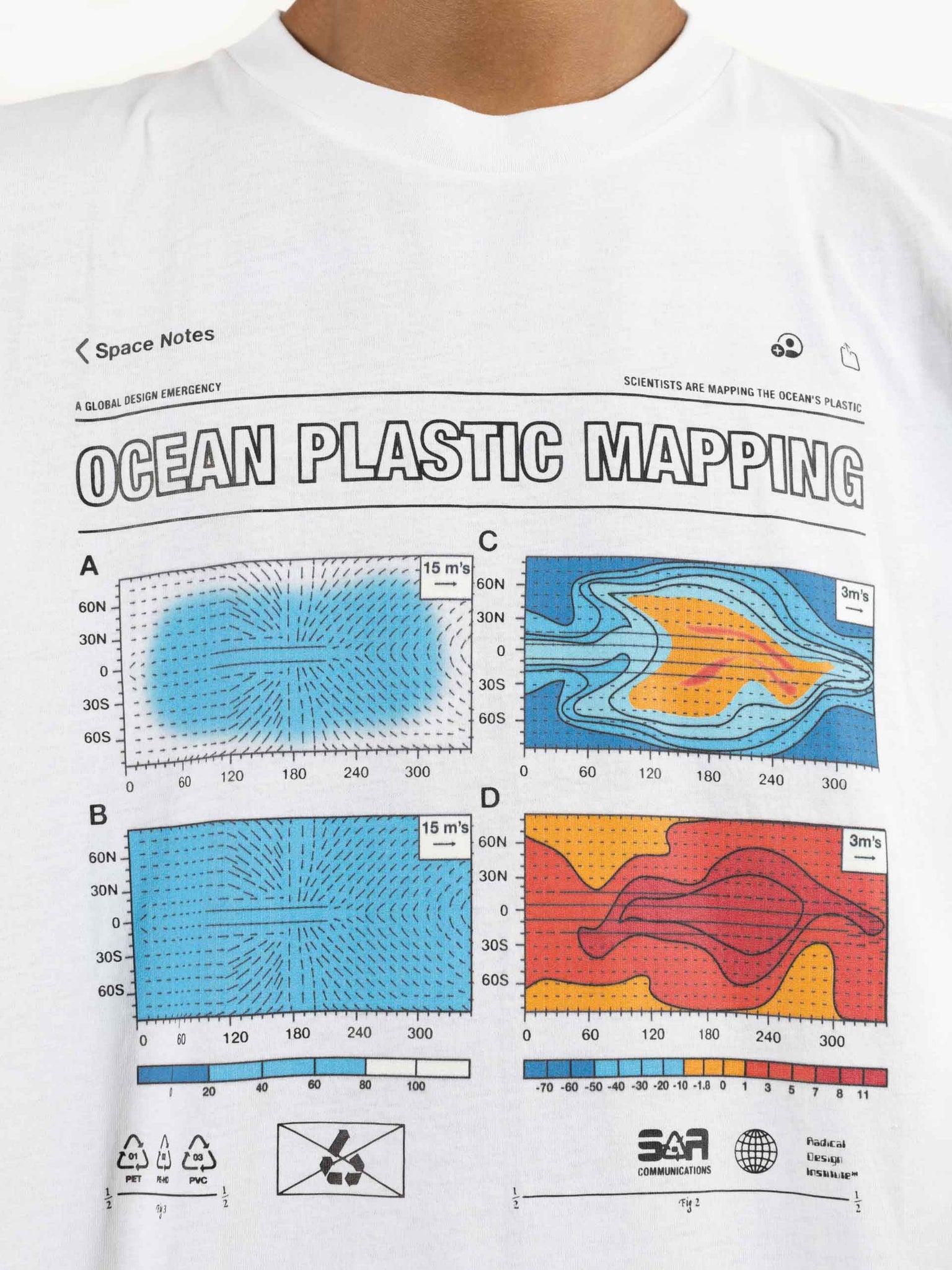 Waste Plastic Mapping T-Shirt White